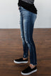 KanCan Raw Hem Skinny Jeans- Wendy Wash