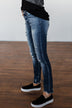 KanCan Raw Hem Skinny Jeans- Wendy Wash