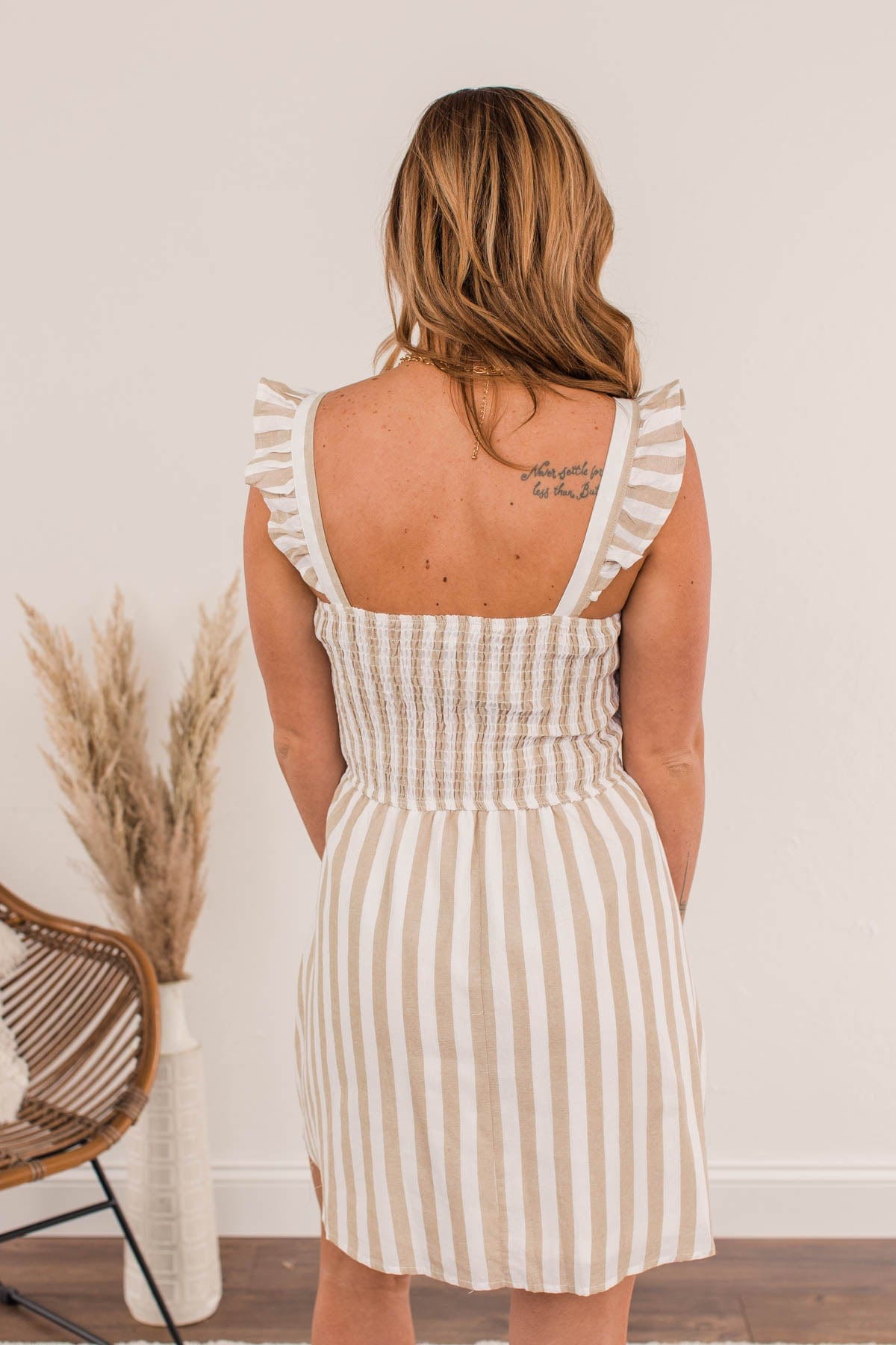 Meet Cute Smocked Mini Dress- Taupe