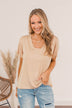 Always Essential V-Neck Top- Tan