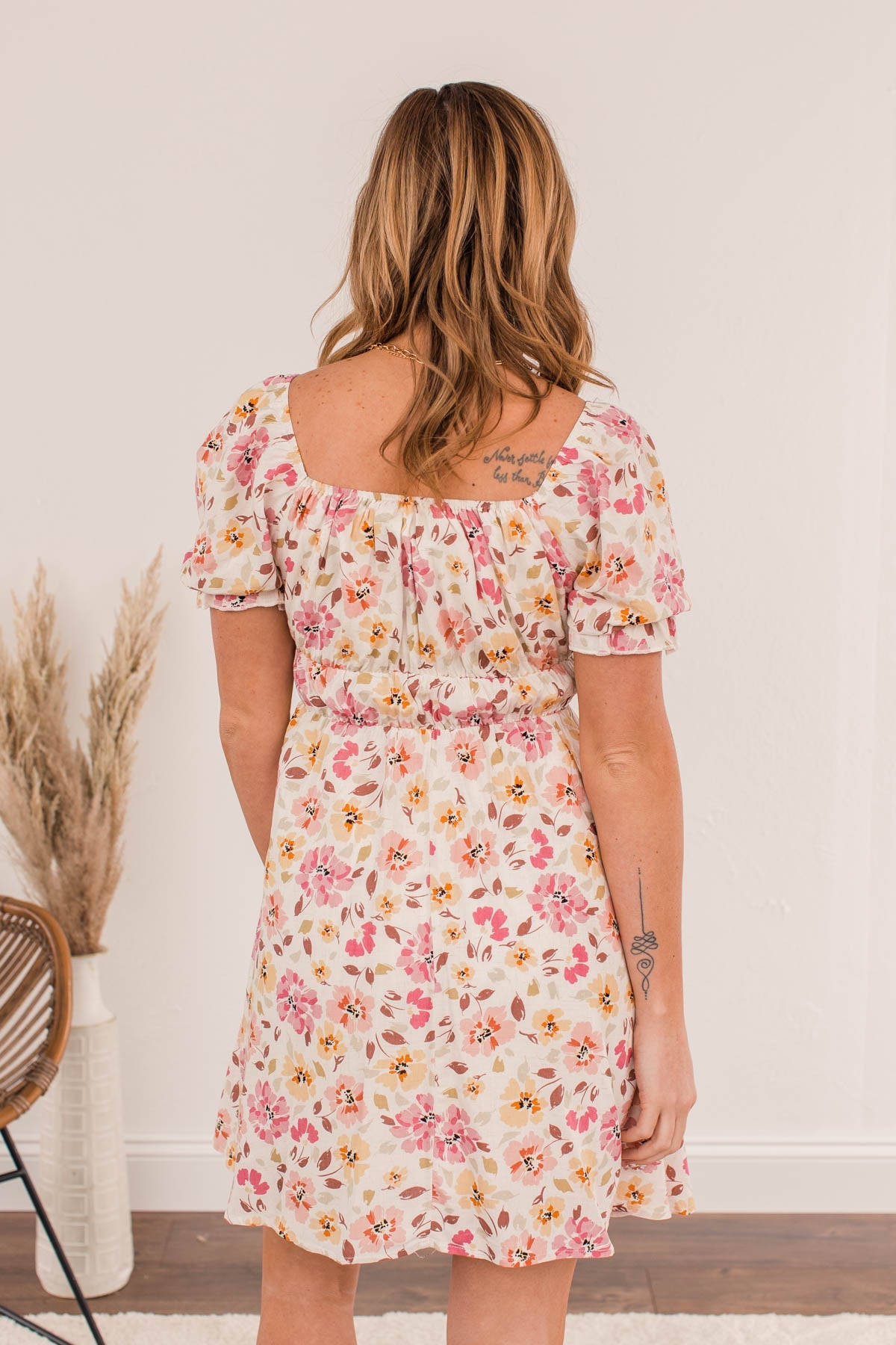 Afternoon Daydream Off-The-Shoulder Dress- Pink