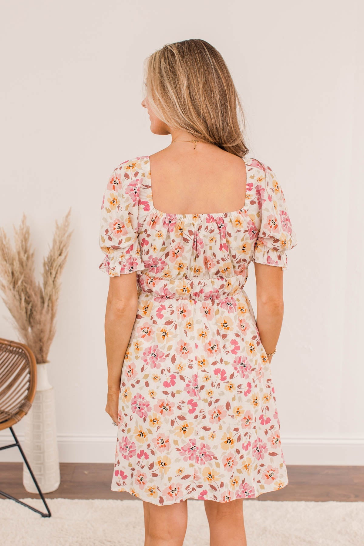 Afternoon Daydream Off-The-Shoulder Dress- Pink