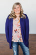 Knitted Drape Cardigan- Royal Blue