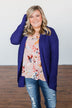 Knitted Drape Cardigan- Royal Blue