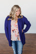 Knitted Drape Cardigan- Royal Blue