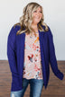 Knitted Drape Cardigan- Royal Blue