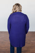Knitted Drape Cardigan- Royal Blue