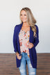 Knitted Drape Cardigan- Royal Blue