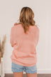 Endlessly Cozy Knit Pocket Sweater- Light Pink