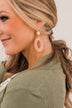 Sweetest Sunsets Gold Woven Dangle Earrings- Pink