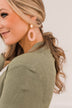 Sweetest Sunsets Gold Woven Dangle Earrings- Pink