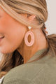 Sweetest Sunsets Gold Woven Dangle Earrings- Pink