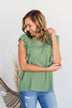 Let You Know Flutter Sleeve Blouse- Sage