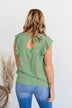 Let You Know Flutter Sleeve Blouse- Sage