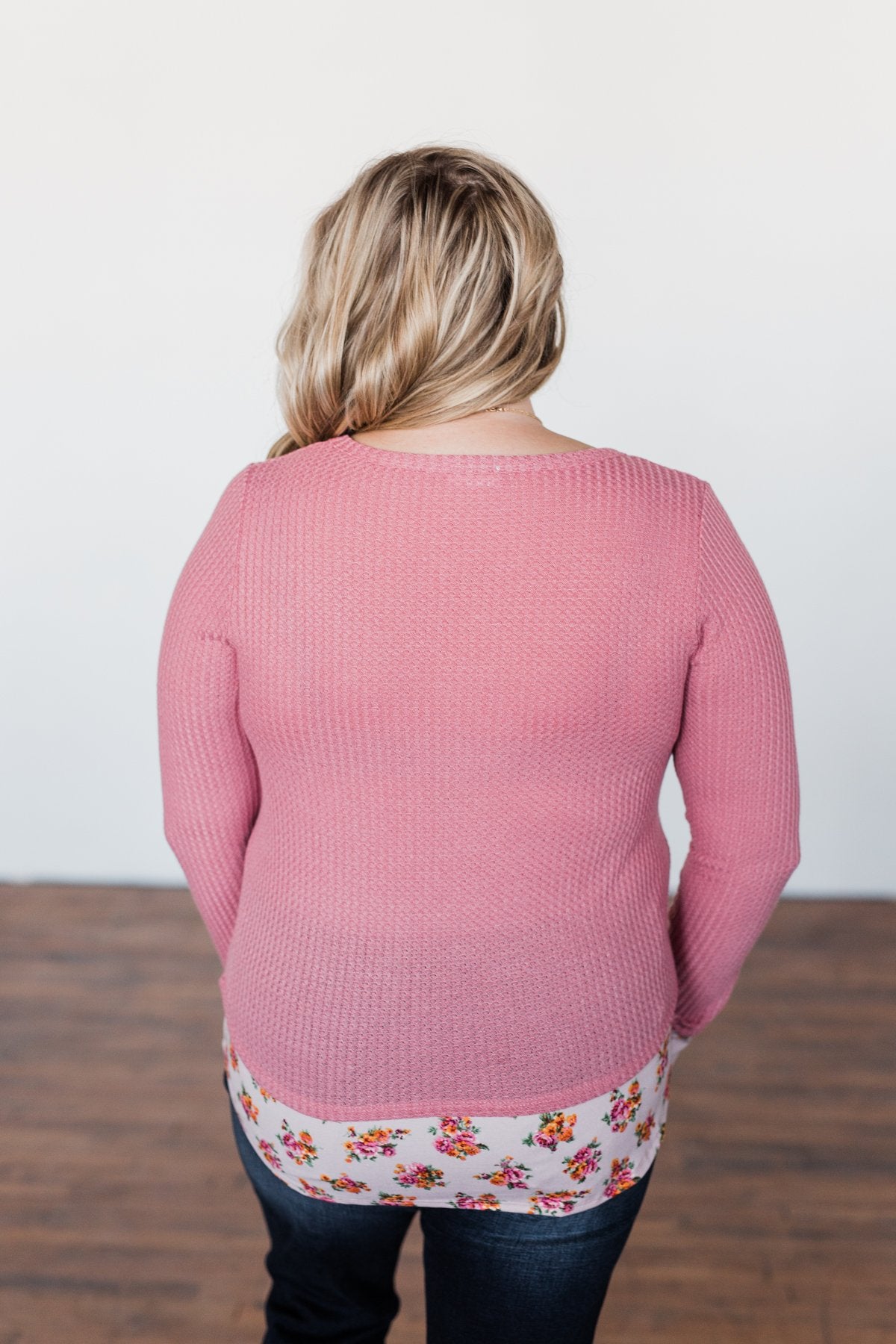 Promise Me Forever Waffle Knit Top- Mauve Pink