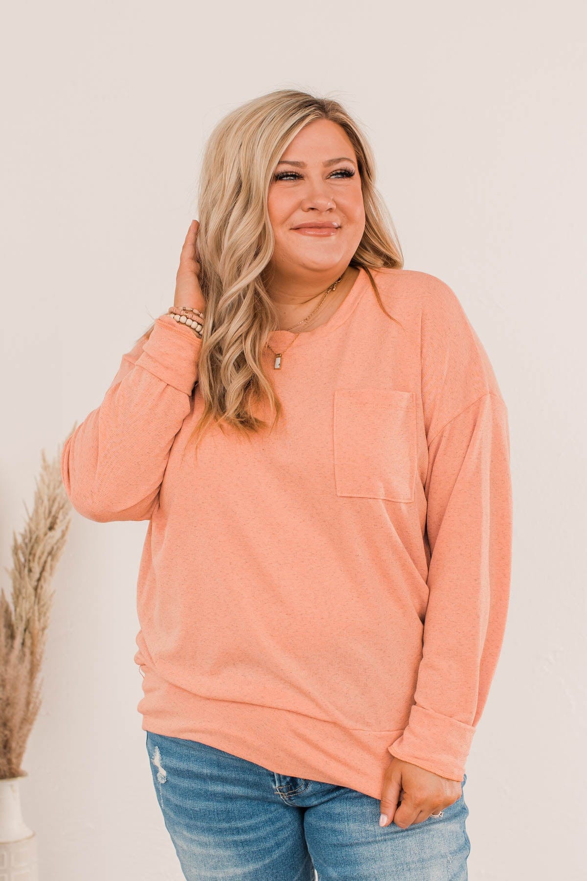 Nothing But Love Long Sleeve Top- Light Salmon
