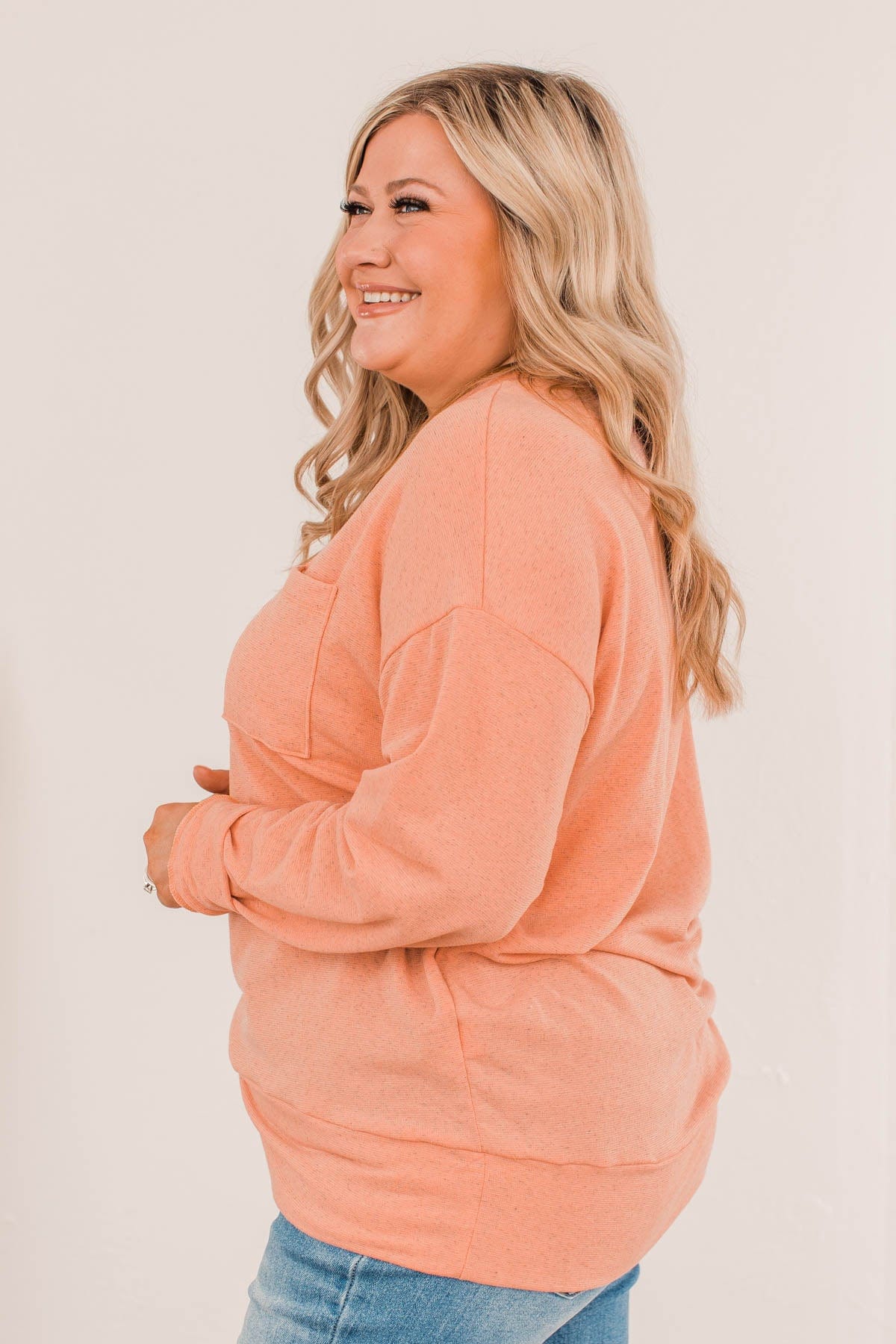 Nothing But Love Long Sleeve Top- Light Salmon