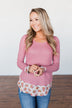 Promise Me Forever Waffle Knit Top- Mauve Pink
