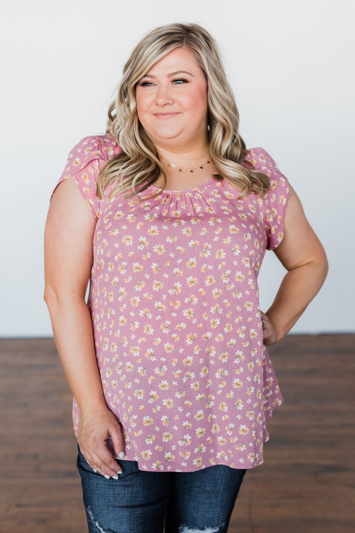 Dancing In Fields Floral Top- Pink