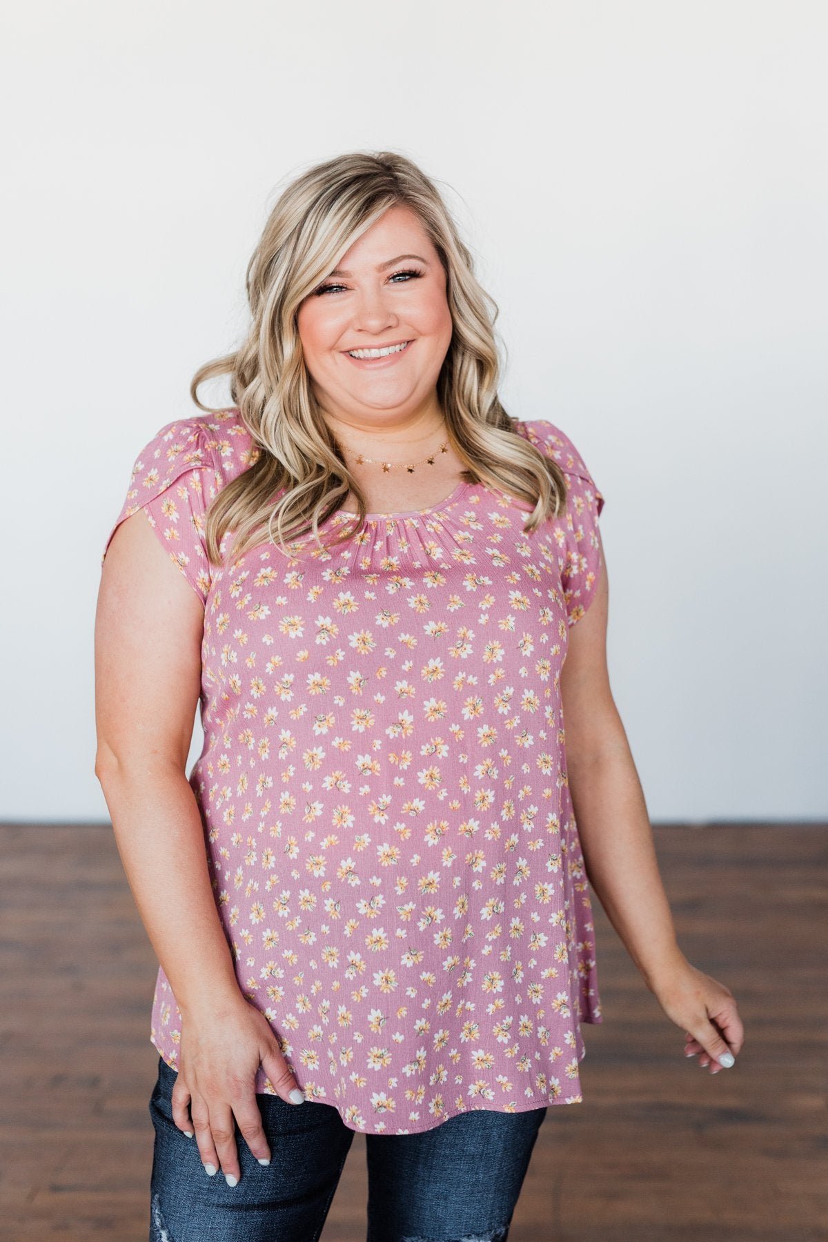 Dancing In Fields Floral Top- Pink