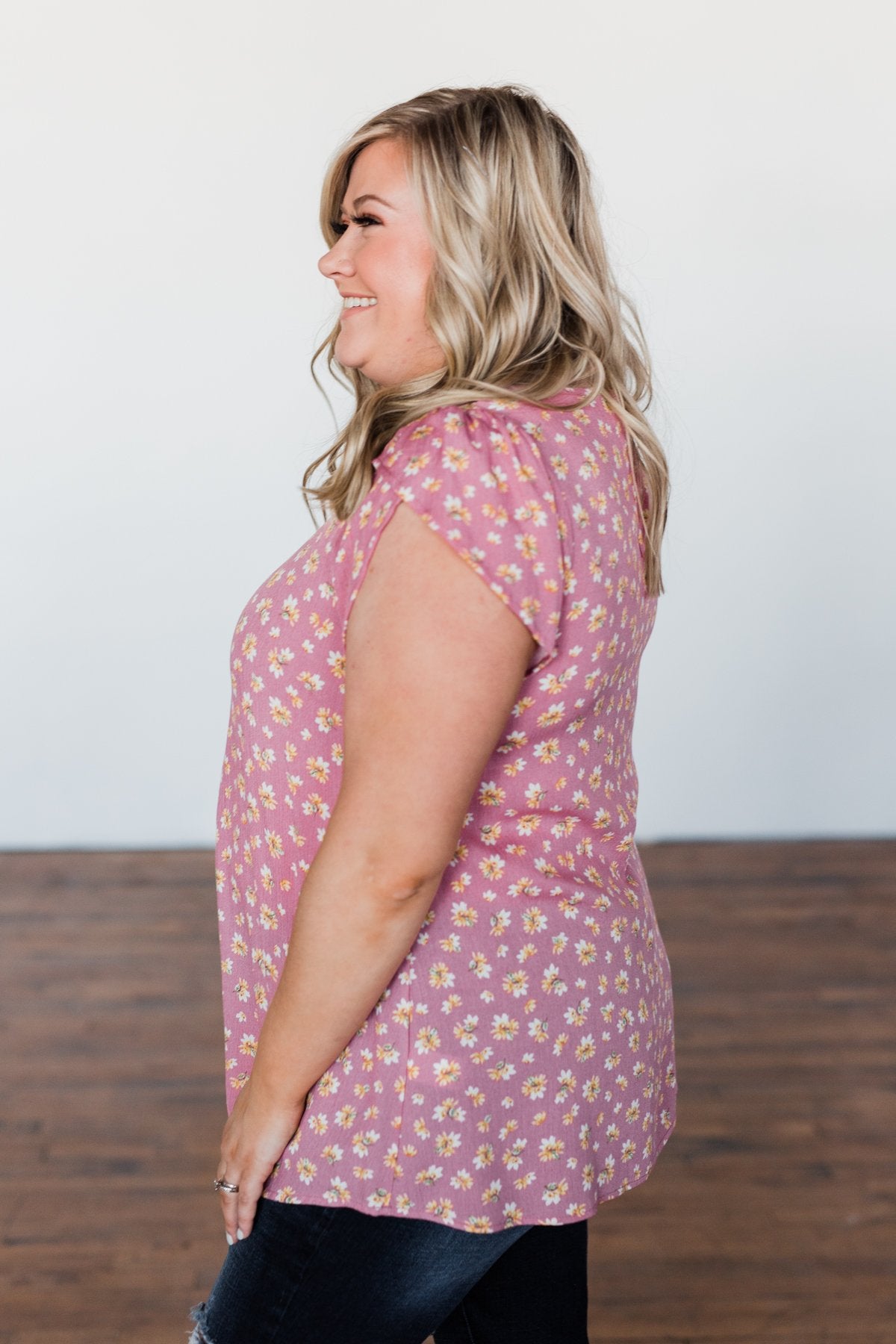 Dancing In Fields Floral Top- Pink