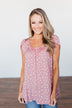Dancing In Fields Floral Top- Pink