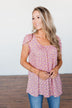 Dancing In Fields Floral Top- Pink