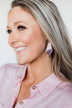 Color Block Pendant Gold Earrings- Blush Pink