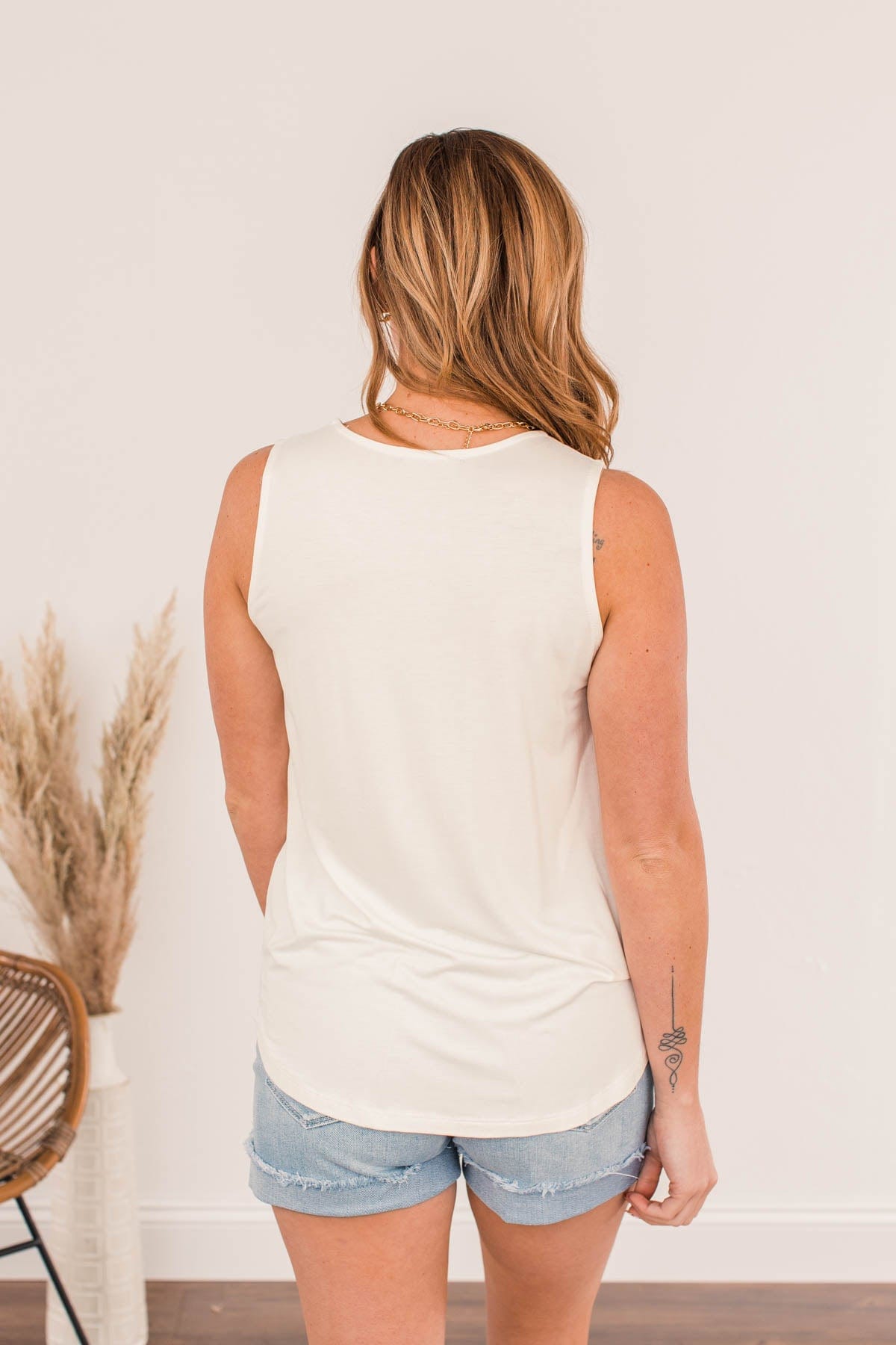 Devoted Darling Knit Tank Top- Ivory