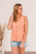 See How I Arrive Button Tank- Peach