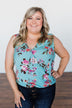 How Lovely Floral Tank Top- Blue
