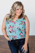 How Lovely Floral Tank Top- Blue
