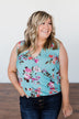 How Lovely Floral Tank Top- Blue
