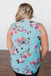 How Lovely Floral Tank Top- Blue