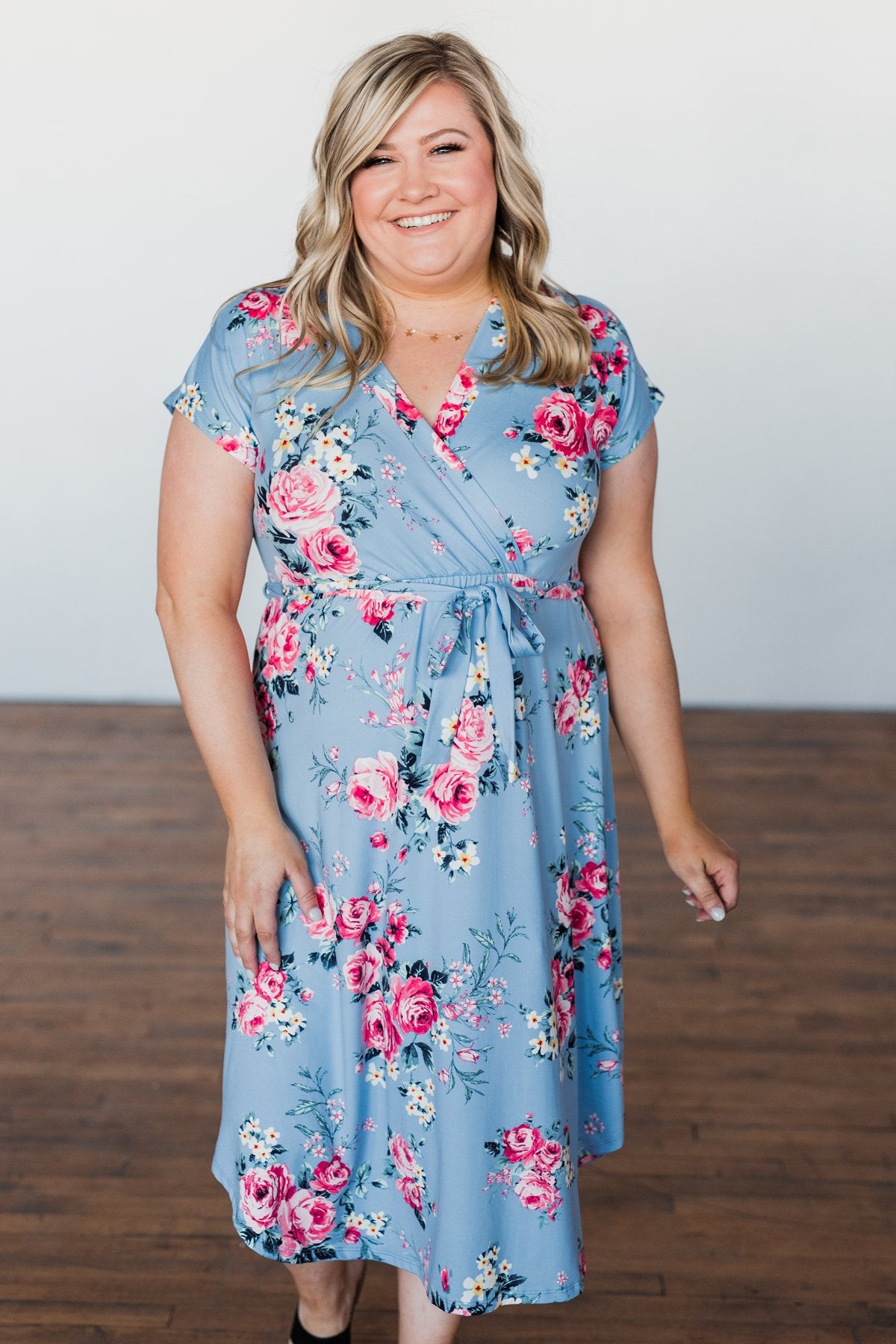 Everything You Want Floral Tie Dress- Baby Blue – The Pulse Boutique
