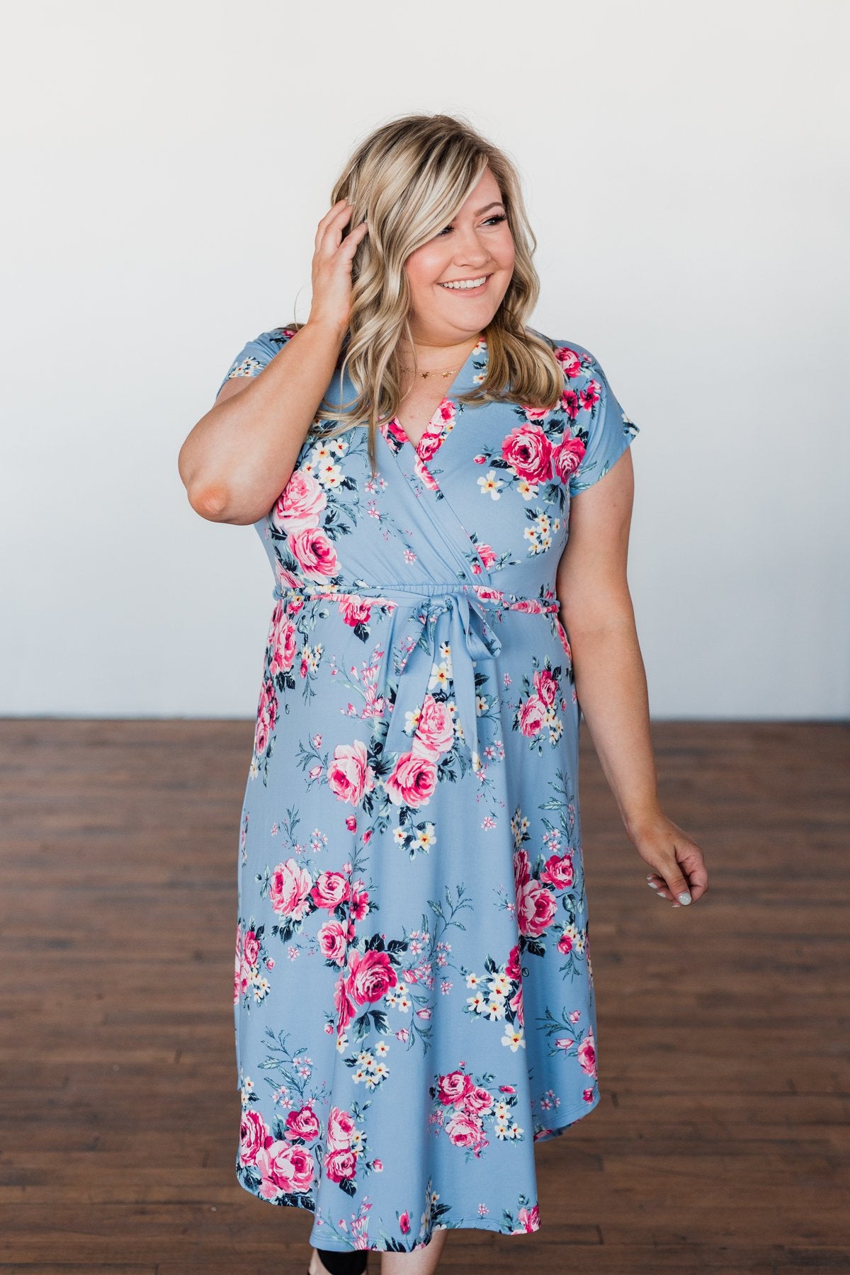 Everything You Want Floral Tie Dress- Baby Blue – The Pulse Boutique