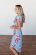Everything You Want Floral Tie Dress- Baby Blue