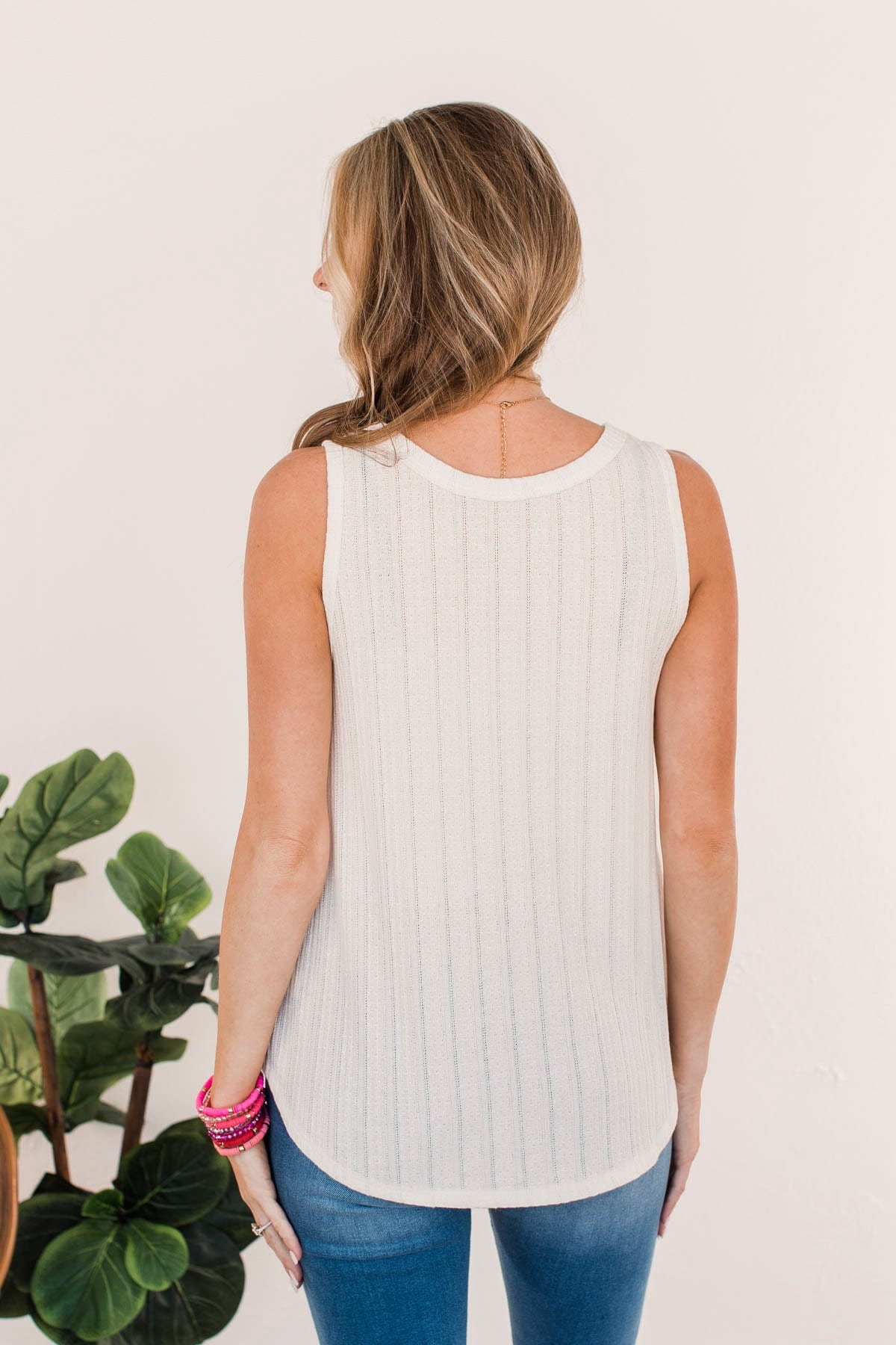 Envy Me Knit Tank Top- Ivory