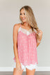 Morning Melodies Polka-Dot Tank Top- Pink & Off-White
