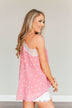 Morning Melodies Polka-Dot Tank Top- Pink & Off-White