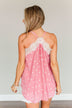 Morning Melodies Polka-Dot Tank Top- Pink & Off-White