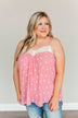 Morning Melodies Polka-Dot Tank Top- Pink & Off-White