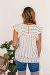 Sunshine Days Striped Blouse- Yellow & Navy