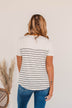 Believe And Achieve Striped Top- Ivory