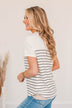 Believe And Achieve Striped Top- Ivory