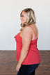 Better Than I Was Bow Tie Tank Top- Dark Coral