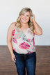 Hawaiian Breeze Floral Wrap Tank Top- Multi-Colored