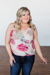 Hawaiian Breeze Floral Wrap Tank Top- Multi-Colored