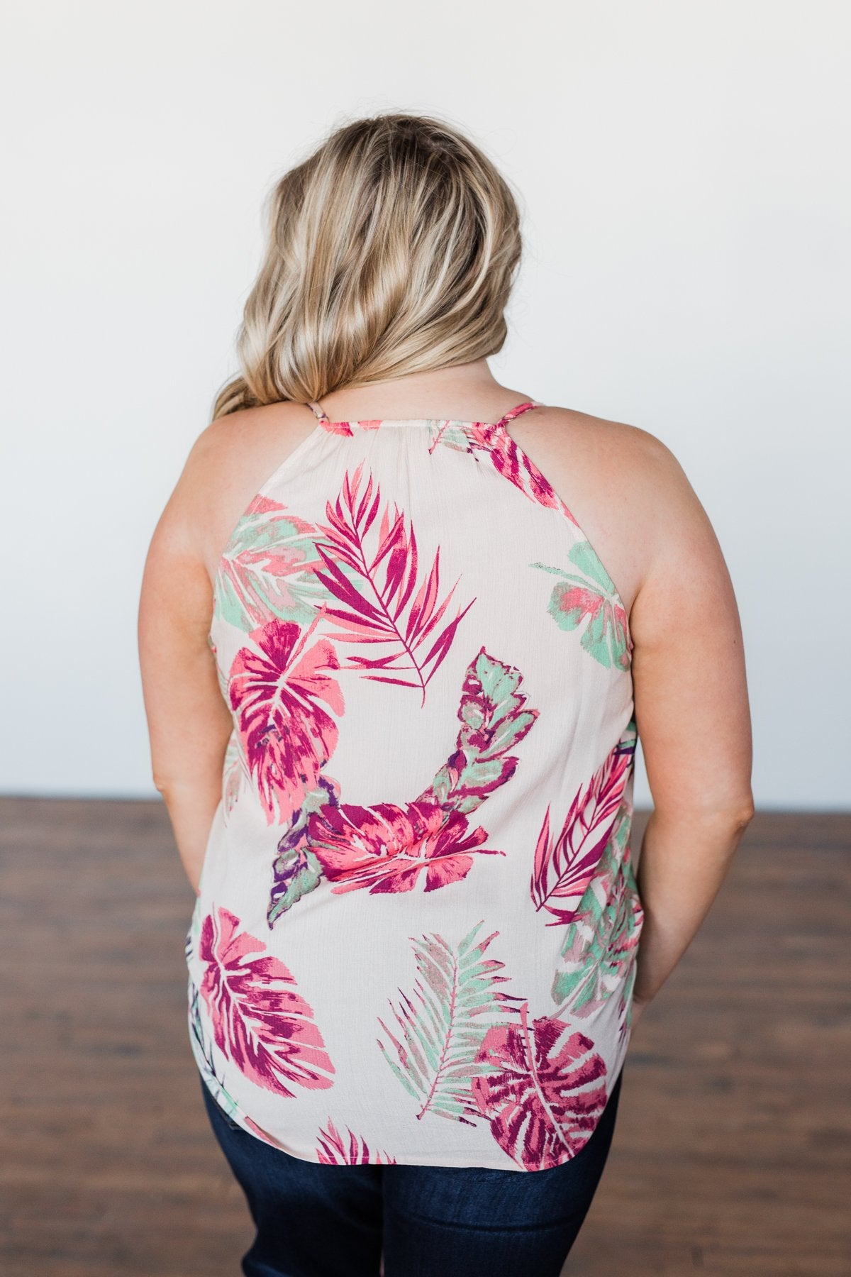 Hawaiian Breeze Floral Wrap Tank Top- Multi-Colored