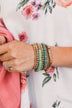 Bling Queen Gold Bracelet Set- Green